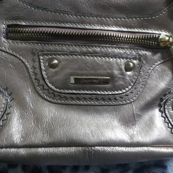 Claudio Ferrici | Mini Moto Bag Champaing Color Leather with Gold Hardware - Picture 12 of 13